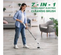 Multifunctional Long and Short Dual Purpose Electric Cleaning Brush Kitchen Bathroom Window Floor Brush(Rose Gold)
