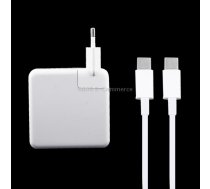 61W USB-C / Type-C Power Adapter with 2m USB Type-C Male to USB Type-C Male Charging Cable, For iPhone, Galaxy, Huawei, Xiaomi, LG, HTC and Other Smart Phones, Rechargeable Devices, EU     Plug