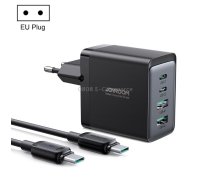 JOYROOM TCG02 Gallium Nitride 67W Dual USB+Dual USB-C/Type-C Multi-Port Charger Set, Specification:EU Plug(Black)