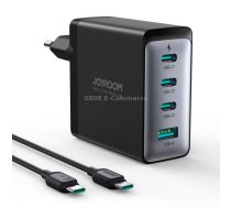 JOYROOM JR-TCG04 100W USB+3 x Type-C GaN Multi-port Charger Set, Specification:EU Plug(Black)