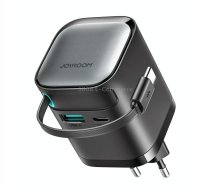 JOYROOM JR-TCL02 GaN 65W 2-Port Charger with Retractable Cable, EU Plug