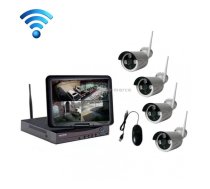 K9104E-PE2013C 4CH HD 960P 1.3 Mega Pixel 2.4GHz WiFi IP Bullet Camera 10.1 inch LCD Screen NVR Kit