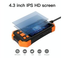 T20 4.3 inch IPS Screen 3.9mm Single Camera IP67 Waterproof Hard Cable Digital Endoscope, Length:2m(Black Orange)