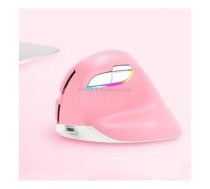 DELUX M618 Mini 2.4G Wireless 2400DPI USB Rechargeable Ergonomic Vertical Mouse (Pink)