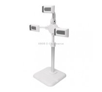 Telescopic Adjustment Live Frame Desktop Tablet Mobile Phone Bracket, Specification: K06 Three-seat (White)