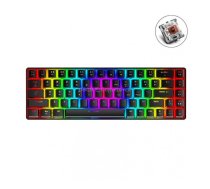 T8 68 Keys Mechanical Gaming Keyboard RGB Backlit Wired Keyboard, Cable Length:1.6m(Black Tea Shaft)