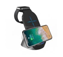 H18 3 in 1 Quick Wireless Charger for iPhone, Apple Watch, AirPods and other Android Smart Phones(Black)