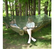 Portable Outdoor Camping Full-automatic Nylon Parachute Hammock with Mosquito Nets, Size : 290 x 140cm (Army Green)