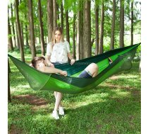 Portable Outdoor Camping Full-automatic Nylon Parachute Hammock with Mosquito Nets, Size : 290 x 140cm (Green)