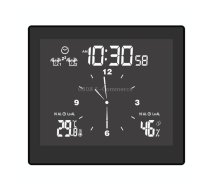 TS-WP10-B Waterproof Bathroom Wall Clock Timer Household Thermometer Hygrometer (Black)