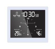 TS-WP10-W Waterproof Bathroom Wall Clock Timer Household Thermometer Hygrometer(White)