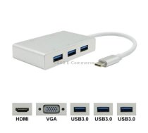 USB C to HDMI VGA USB Hub Adapter 5 in 1 USB 3.1 Converter for Laptop for MacBook,ChromeBook Pixel,Huawei MateBook