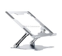 Integrated Foldable Laptop Stand Hollow Heat-Dissipating Flat Desktop Stand(Moon Silver)