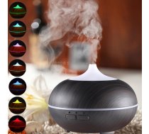 10W 150mL Wood Grain Aromatherapy Air Purifier Humidifier with LED Light for Office / Home Room(Black)