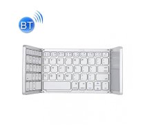 B033 Rechargeable 3-Folding 64 Keys Bluetooth Wireless Keyboard with Touchpad(Silver)