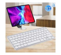 WB-8022 Ultra-thin Wireless Bluetooth Keyboard for iPad, Samsung, Huawei, Xiaomi, Tablet PCs or Smartphones, Spanish Keys(Silver)