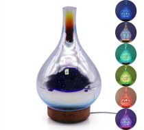 STB-XB10 3D Fireworks 7 Colors LED Night Light Air Humidifier Aroma Essential Oil Diffuser Mist Maker, Plug Type:EU Plug(Light Wood Grain)