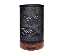 Butterfly Pattern Air Humidifier Essential Oil Diffuser Mist Maker Colorful LED Lamp Diffuser Aromatherapy Air Purifier, Plug Type:EU Plug(Black)