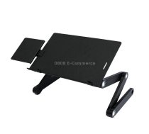 T8 Aluminum Alloy Folding & Lifting Laptop Desk Office Desk Heightening Bracket with Mouse Board (Black)