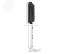 K-SKIN KD380 Hair Straightener Electric Straight Hair Curler Comb Brush PTC Heating Ceramic Straight Hair Brush, EU Plug(White)