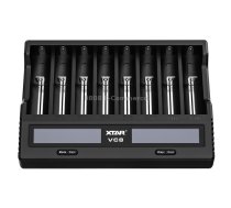 XTAR 8-Slot Battery Charger LCD Display Charger QC3.0 Type C Fast Charger for 21700 / 18650 Battery, Model: VC8