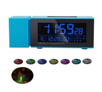 TS-P30 Multifunctional Night Light Alarm Digital Clock with FM Radio & Temperature / Humidity Display & IR Sensor Function(Blue)