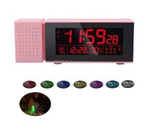 TS-P30 Multifunctional Night Light Alarm Digital Clock with FM Radio & Temperature / Humidity Display & IR Sensor Function(Pink)