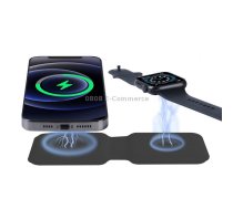 Q500 Foldable Magnetic Dual Wireless Charger for Phones / iWatch / AirPods(Black)