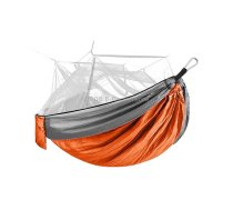 Encryption Mosquito Net Hammock Outdoor Camping Anti-Mosquito Net Gauze Hammock, Size: 260x140cm(Orange Red Grey)