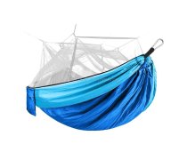 Encryption Mosquito Net Hammock Outdoor Camping Anti-Mosquito Net Gauze Hammock, Size: 260x140cm(Dark Blue Light Blue)