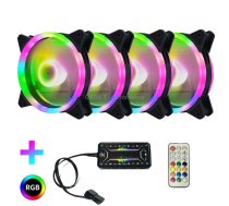 Computer CPU RGB luminous Radiator 4 Fans+Remote Control