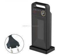 LCD Digital Display Rotary Remote Control Heater PTC Ceramic Heating Heater, Spec: EU Plug (Black)