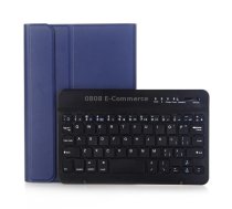 A05B Bluetooth 3.0 Ultra-thin ABS Detachable Bluetooth Keyboard Leather Tablet Case for iPad mini 5 / 4 / 3 / 2, with Holder(Dark Blue)