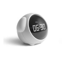 Cartoon Smart Alarm Clock For Children Bedroom Bedside LED Lamp Charging Electronic Digital Clock, Colour: White (Expression Version)