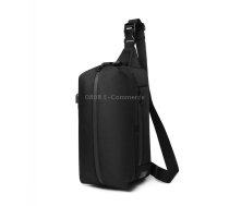Ozuko 9292S Outdoor Men Chest Bag Sports Waterproof Shoulder Messenger Bag with External USB Charging Port(Black)