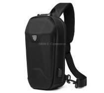 Ozuko 9321 Outdoor Anti-Theft Oxford Cloth Men Chest Bag Waterproof Messenger Bag with External USB Charging Port(Black)