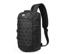 Ozuko 9357 Men Waterproof Oxford Cloth Anti-Theft Shoulder Messenger Bag with External USB Charging Port(Black)