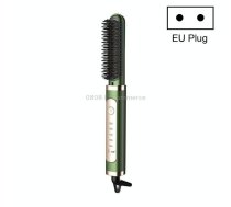 Curling And Straightening Dual-Purpose Negative Ion Automatic Constant Temperature Hair Straightening Comb, Specification:EU Plug(Avocado Color)