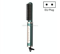 Curling And Straightening Dual-Purpose Negative Ion Automatic Constant Temperature Hair Straightening Comb, Specification:EU Plug(Green)