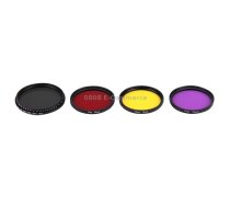 JUNESTAR 4 in 1 Proffesional 52mm Lens Filter(ND2-400 + Red + Yellow + FLD / Purple) for GoPro HERO5 / 4s / 4 / 3+ / 3 / 2 & Xiaomi Xiaoyi Yi I / II 4K & SJCAM Sport Action     Camera