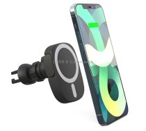 15W Intelligent Car Magnetic Wireless Charging Stand For IPhone 12 / 13 Series (Black)