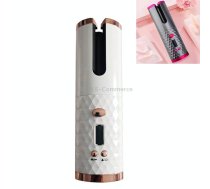 USB Charging Automatic Hair Curler Portable Mini Wireless Multi-function Curling Iron with LCD Display (White)
