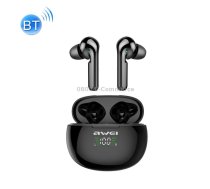 awei T15P Bluetooth V5.0 TWS Ture Wireless Sports LED Display Headset with Charging Case(Black)