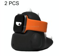 2 PCS H003 Cute Dinosaur Shaped Silicone Charging Stand without Watch For Apple Watch(Black)