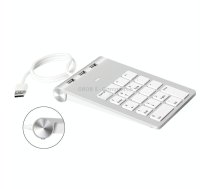 18 Keys USB 2.0 Financial Numeric Keypad Multifunctional HUB Card Reader(Silver Gray)