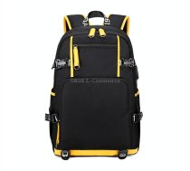 6101-4 Thermal Transfer Casual Backpack Simple Student Schoolbag(Yellow Leather)