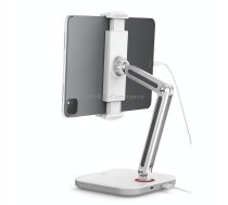 SSKY X38 Desktop Phone Tablet Stand Folding Online Classes Support, Style: Long Arm Charging Version (White)