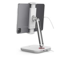 SSKY X38 Desktop Phone Tablet Stand Folding Online Classes Support, Style: Single Arm Charging Version (White)