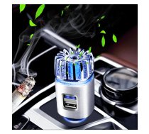 2 in 1 Car Negative-ion Aromatherapy Air Purifier Humidifier + Dual USB Port Car Charger (Silver)