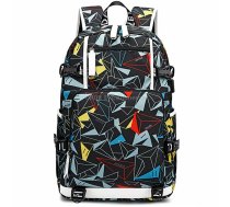 6101-4 Thermal Transfer Casual Backpack Simple Student Schoolbag(Triangle Yellow)